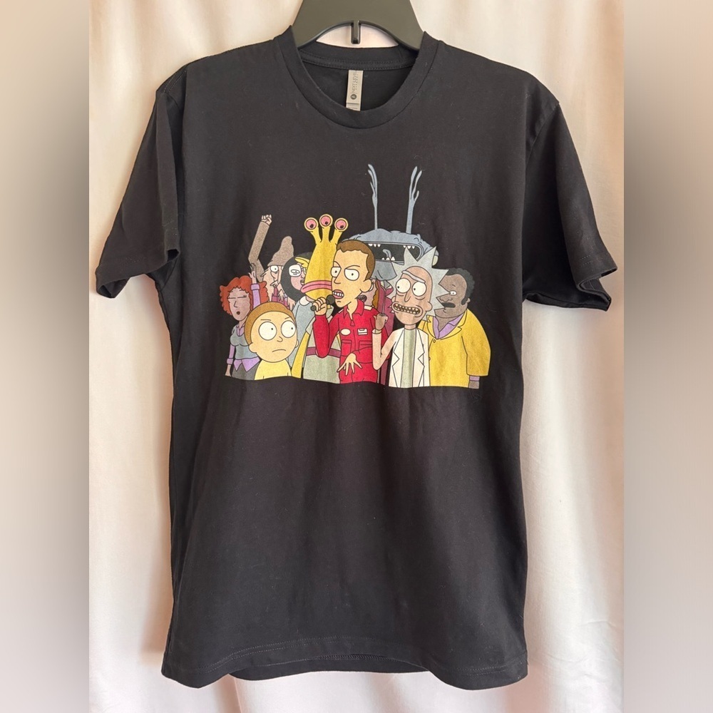 NWOT NEXT LEVEL Rick And Morty Black Short Sleeve Graphic T-shirt  Size S